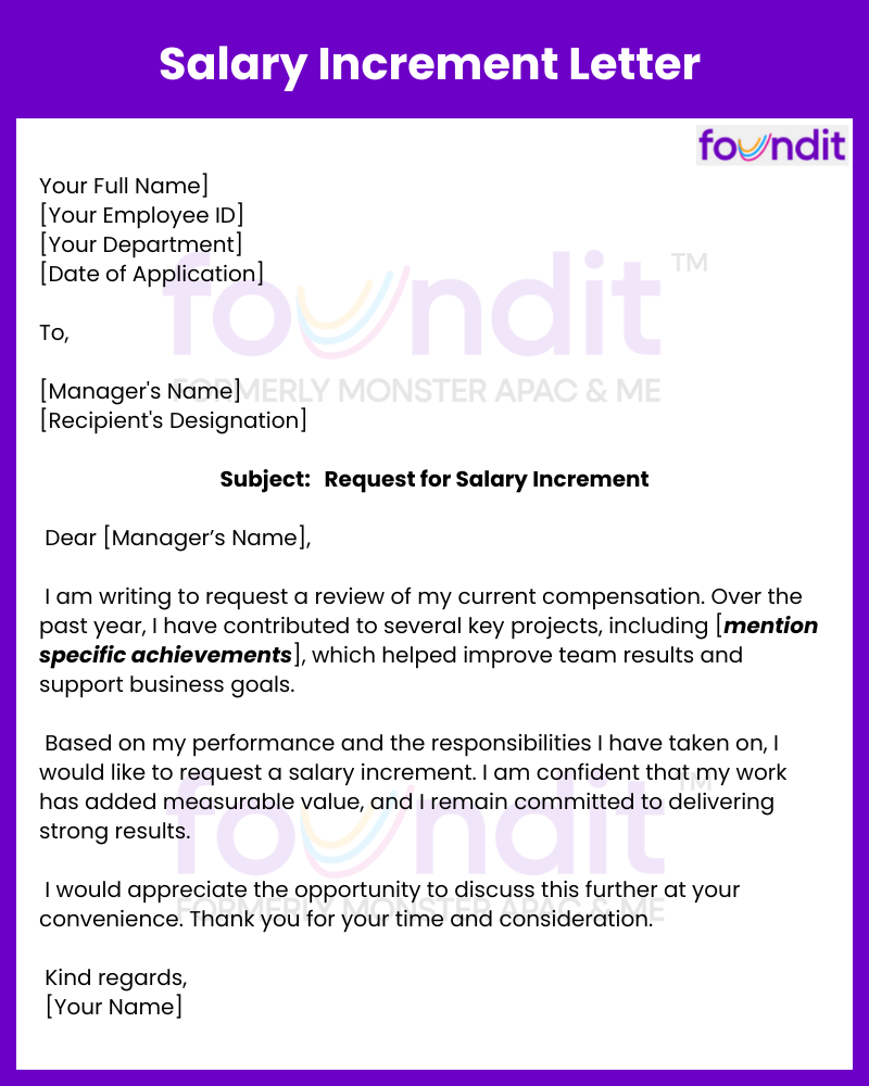 Salary Increment Email Template