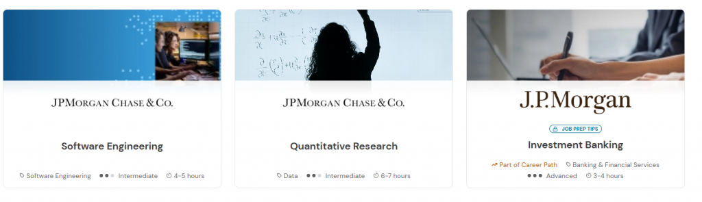 types of JP Morgan virtual internship programs